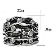 Load image into Gallery viewer, 3W221 - Rhodium Brass Ring with AAA Grade CZ  in Clear