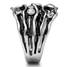 Load image into Gallery viewer, 3W221 - Rhodium Brass Ring with AAA Grade CZ  in Clear