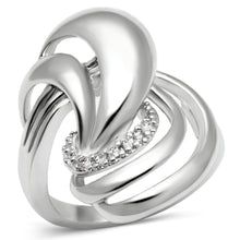 Load image into Gallery viewer, 3W237 - Rhodium Brass Ring with AAA Grade CZ  in Clear