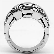 Load image into Gallery viewer, 3W262 - Rhodium Brass Ring with AAA Grade CZ  in Black Diamond
