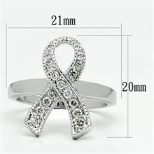 Load image into Gallery viewer, 3W263 - Rhodium Brass Ring with AAA Grade CZ  in Clear