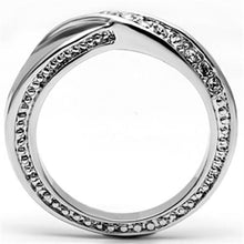 Load image into Gallery viewer, 3W264 - Rhodium Brass Ring with Top Grade Crystal  in Clear