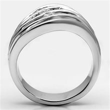 Load image into Gallery viewer, 3W265 - Rhodium Brass Ring with AAA Grade CZ  in Clear