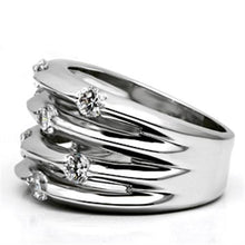 Load image into Gallery viewer, 3W275 - Rhodium Brass Ring with AAA Grade CZ  in Clear