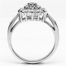 Load image into Gallery viewer, 3W278 - Rhodium Brass Ring with AAA Grade CZ  in Clear