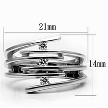 Load image into Gallery viewer, 3W285 - Rhodium Brass Ring with AAA Grade CZ  in Clear
