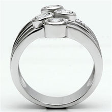 Load image into Gallery viewer, 3W286 - Rhodium Brass Ring with AAA Grade CZ  in Clear