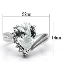 Load image into Gallery viewer, 3W292 - Rhodium Brass Ring with AAA Grade CZ  in Clear