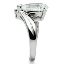 Load image into Gallery viewer, 3W292 - Rhodium Brass Ring with AAA Grade CZ  in Clear