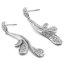 Load image into Gallery viewer, 3W299 - Rhodium Brass Earrings with AAA Grade CZ  in Clear