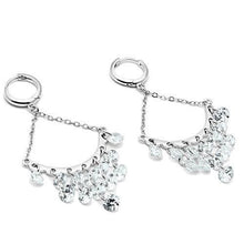 Load image into Gallery viewer, 3W300 - Rhodium Brass Earrings with AAA Grade CZ  in Clear