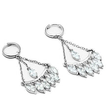 Load image into Gallery viewer, 3W301 - Rhodium Brass Earrings with AAA Grade CZ  in Clear