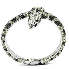 Load image into Gallery viewer, 3W303 - Rhodium + Ruthenium Brass Bangle with AAA Grade CZ  in Multi Color
