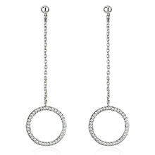 Load image into Gallery viewer, 3W364 - Rhodium Brass Earrings with AAA Grade CZ  in Clear
