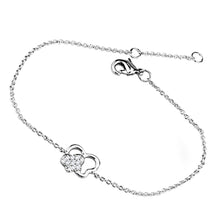 Load image into Gallery viewer, 3W394 - Rhodium Brass Bracelet with AAA Grade CZ  in Clear