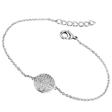 Load image into Gallery viewer, 3W398 - Rhodium Brass Bracelet with AAA Grade CZ  in Clear