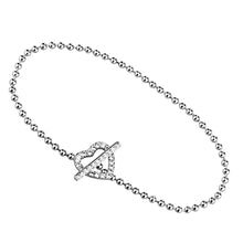 Load image into Gallery viewer, 3W404 - Rhodium Brass Bracelet with AAA Grade CZ  in Clear