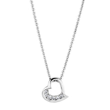 Load image into Gallery viewer, 3W410 - Rhodium Brass Necklace with AAA Grade CZ  in Clear