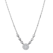 Load image into Gallery viewer, 3W417 - Rhodium Brass Necklace with AAA Grade CZ  in Clear
