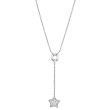Load image into Gallery viewer, 3W426 - Rhodium Brass Necklace with AAA Grade CZ  in Clear