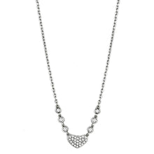 Load image into Gallery viewer, 3W433 - Rhodium Brass Necklace with AAA Grade CZ  in Clear