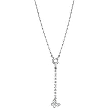 Load image into Gallery viewer, 3W443 - Rhodium Brass Necklace with AAA Grade CZ  in Clear