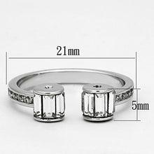 Load image into Gallery viewer, 3W526 - Rhodium Brass Ring with Top Grade Crystal  in Clear