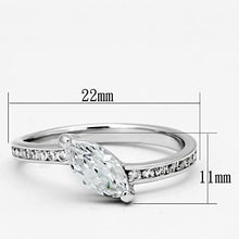 Load image into Gallery viewer, 3W528 - Rhodium Brass Ring with AAA Grade CZ  in Clear