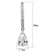 Load image into Gallery viewer, 3W529 - Rhodium Brass Earrings with AAA Grade CZ  in Clear
