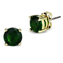Load image into Gallery viewer, 3W551 Gold Brass Earrings with Synthetic in Emerald
