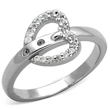Load image into Gallery viewer, 3W573 - Rhodium Brass Ring with AAA Grade CZ  in Clear
