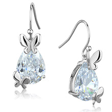 Load image into Gallery viewer, 3W622 - Rhodium Brass Earrings with AAA Grade CZ  in Clear