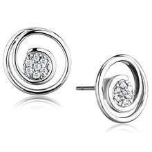 Load image into Gallery viewer, 3W638 - Rhodium Brass Earrings with AAA Grade CZ  in Clear