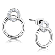 Load image into Gallery viewer, 3W641 - Rhodium Brass Earrings with AAA Grade CZ  in Clear