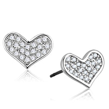 Load image into Gallery viewer, 3W645 - Rhodium Brass Earrings with AAA Grade CZ  in Clear