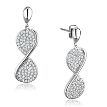 Load image into Gallery viewer, 3W663 - Rhodium Brass Earrings with AAA Grade CZ  in Clear