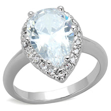 Load image into Gallery viewer, 3W750 - Rhodium Brass Ring with AAA Grade CZ  in Clear