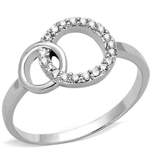 Load image into Gallery viewer, 3W756 - Rhodium Brass Ring with AAA Grade CZ  in Clear