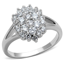 Load image into Gallery viewer, 3W772 - Rhodium Brass Ring with AAA Grade CZ  in Clear