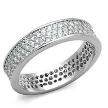 Load image into Gallery viewer, 3W781 - Rhodium Brass Ring with AAA Grade CZ  in Clear