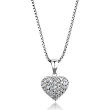 Load image into Gallery viewer, 3W793 - Rhodium Brass Chain Pendant with AAA Grade CZ  in Clear