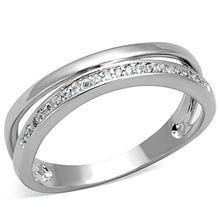 Load image into Gallery viewer, 3W829 - Rhodium Brass Ring with AAA Grade CZ  in Clear