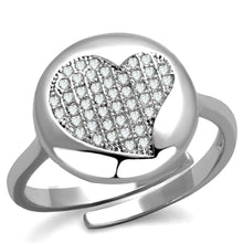 Load image into Gallery viewer, 3W864 - Rhodium Brass Ring with AAA Grade CZ  in Clear