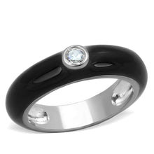 Load image into Gallery viewer, 3W873 - Rhodium Brass Ring with AAA Grade CZ  in Clear