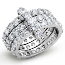 Load image into Gallery viewer, 3W875 - Rhodium Brass Ring with AAA Grade CZ  in Clear