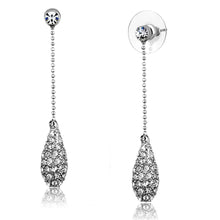 Load image into Gallery viewer, 3W898 - Rhodium Brass Earrings with Top Grade Crystal  in Clear