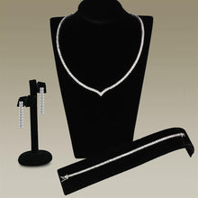 Load image into Gallery viewer, 3W938 - Rhodium Brass Jewelry Sets with AAA Grade CZ  in Clear