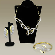 Load image into Gallery viewer, 3W942 - Gold+Rhodium Brass Jewelry Sets with AAA Grade CZ  in Clear