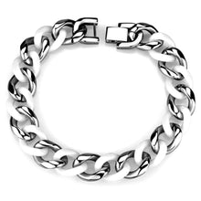 Load image into Gallery viewer, 3W999 - High polished (no plating) Stainless Steel Bracelet with Ceramic  in White