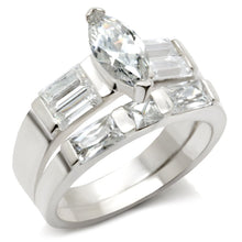 Load image into Gallery viewer, 40911 - High-Polished 925 Sterling Silver Ring with AAA Grade CZ  in Clear